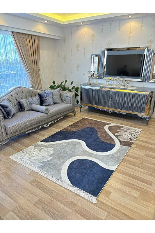 KEÇE-1136 – Makinede yıkanabilir, Kaymaz taban, Dijital baskı halı